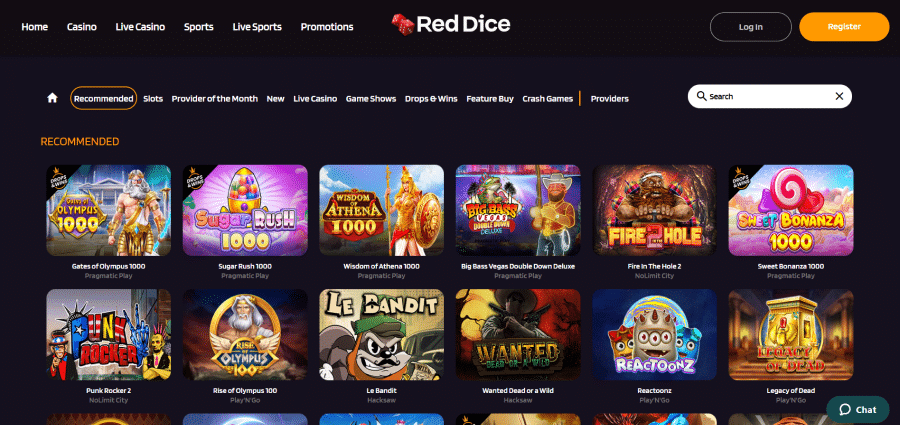 Spelaanbod Bij Het Red Dice Casino